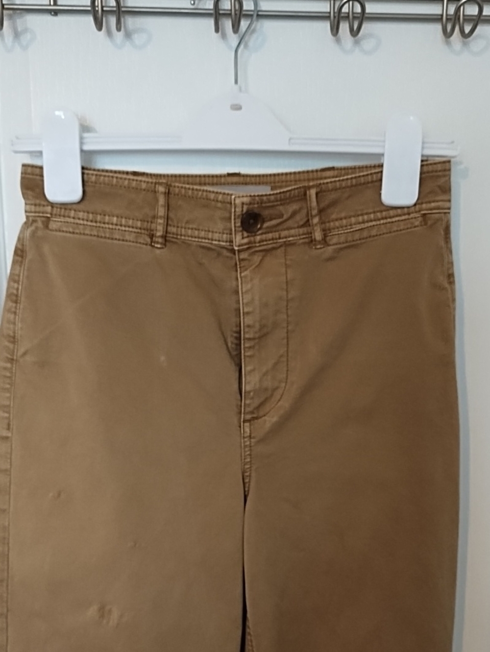 Everlane Wide-Leg Chinos Women's Size 2 High Waist Neutral Toasted Coconut Tan - Picture 2 of 7
